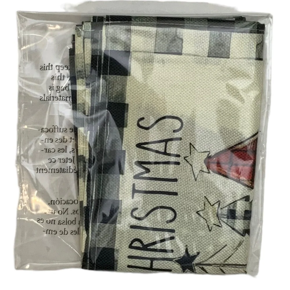 Christmas Placemats Primitive Farmhouse Buffalo Plaid Check Neutral  17.5 X 12